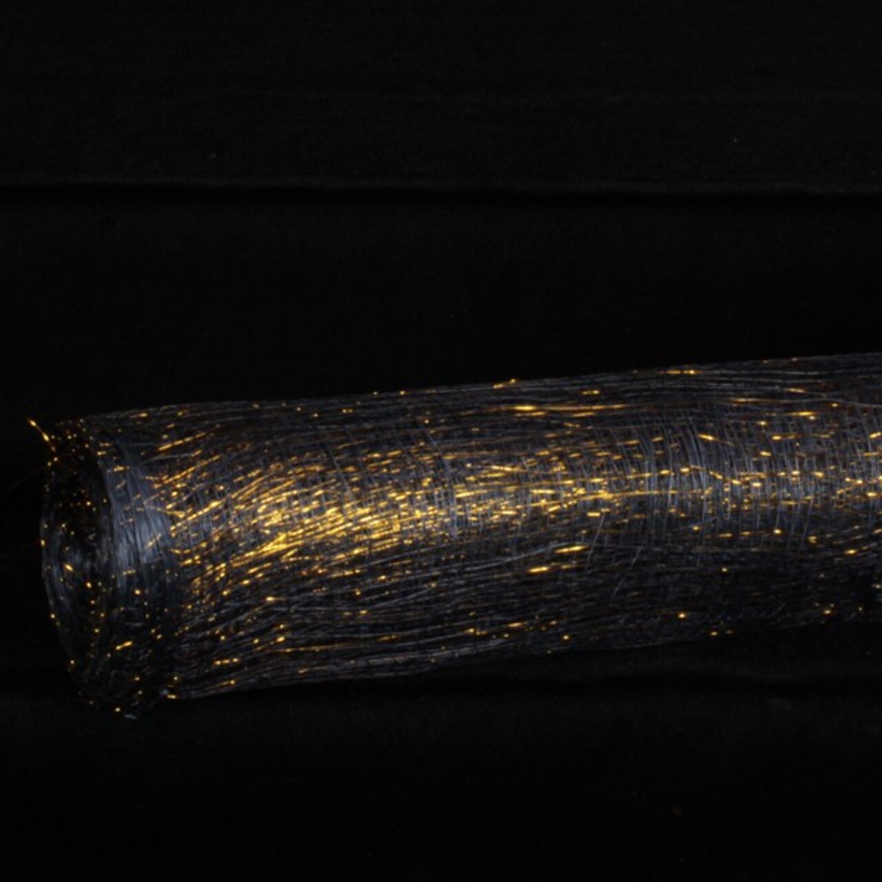 The Ribbon People Navy Blue and Gold Wired Sinamay Abaca Fiber Ribbon 18" x 16 Yards